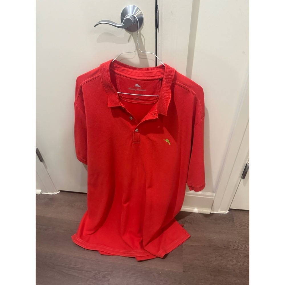Tommy Bahama Mens Red Short Sleeve Marlin Logo‎ Pique Polo Shirt 3XT